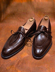 Dark brown bow loafers