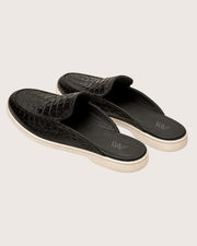 Black Crocodile Mule