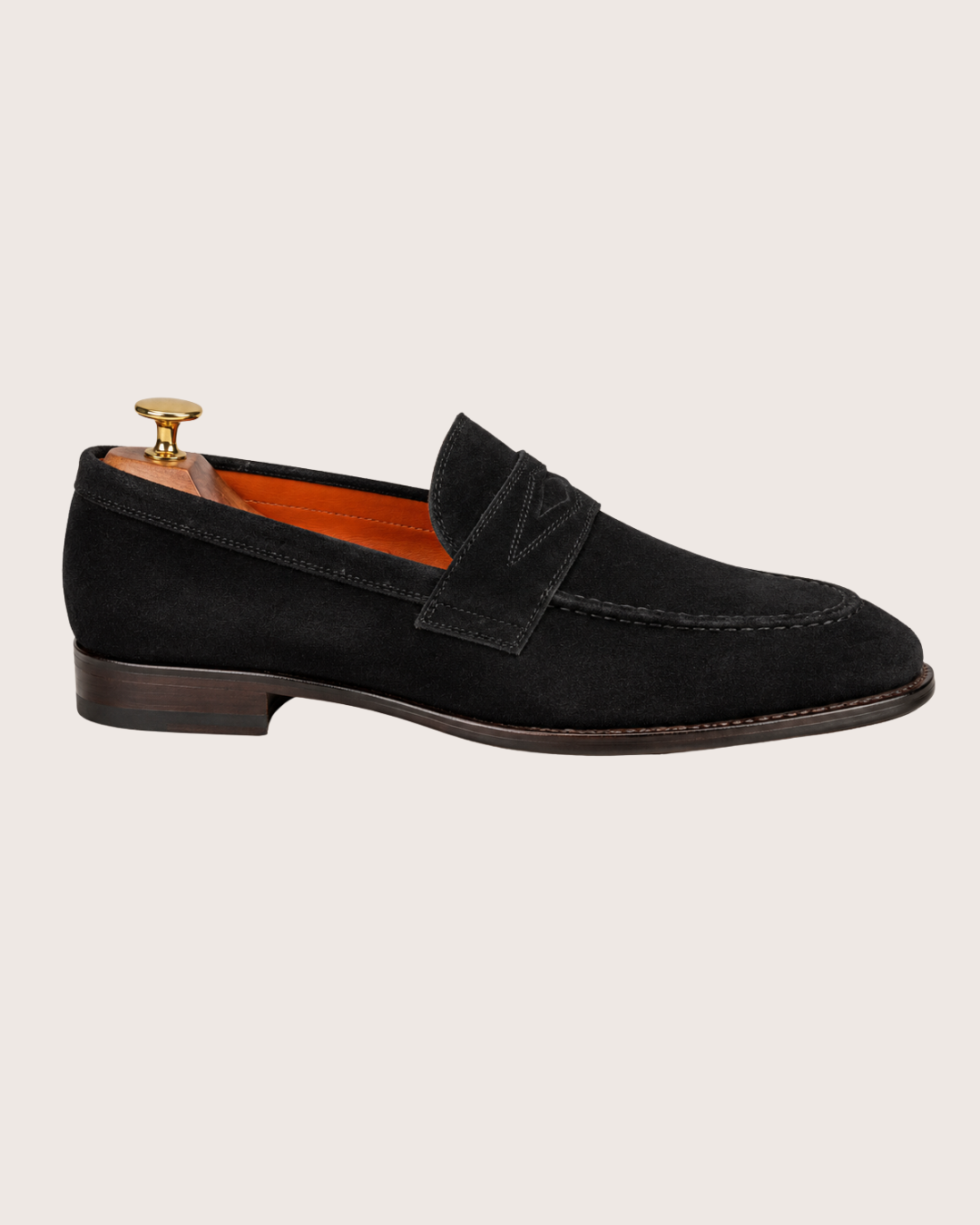 Black Suede Penny Loafer