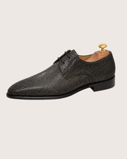 gray stingray texture derby shoes for men, handmade