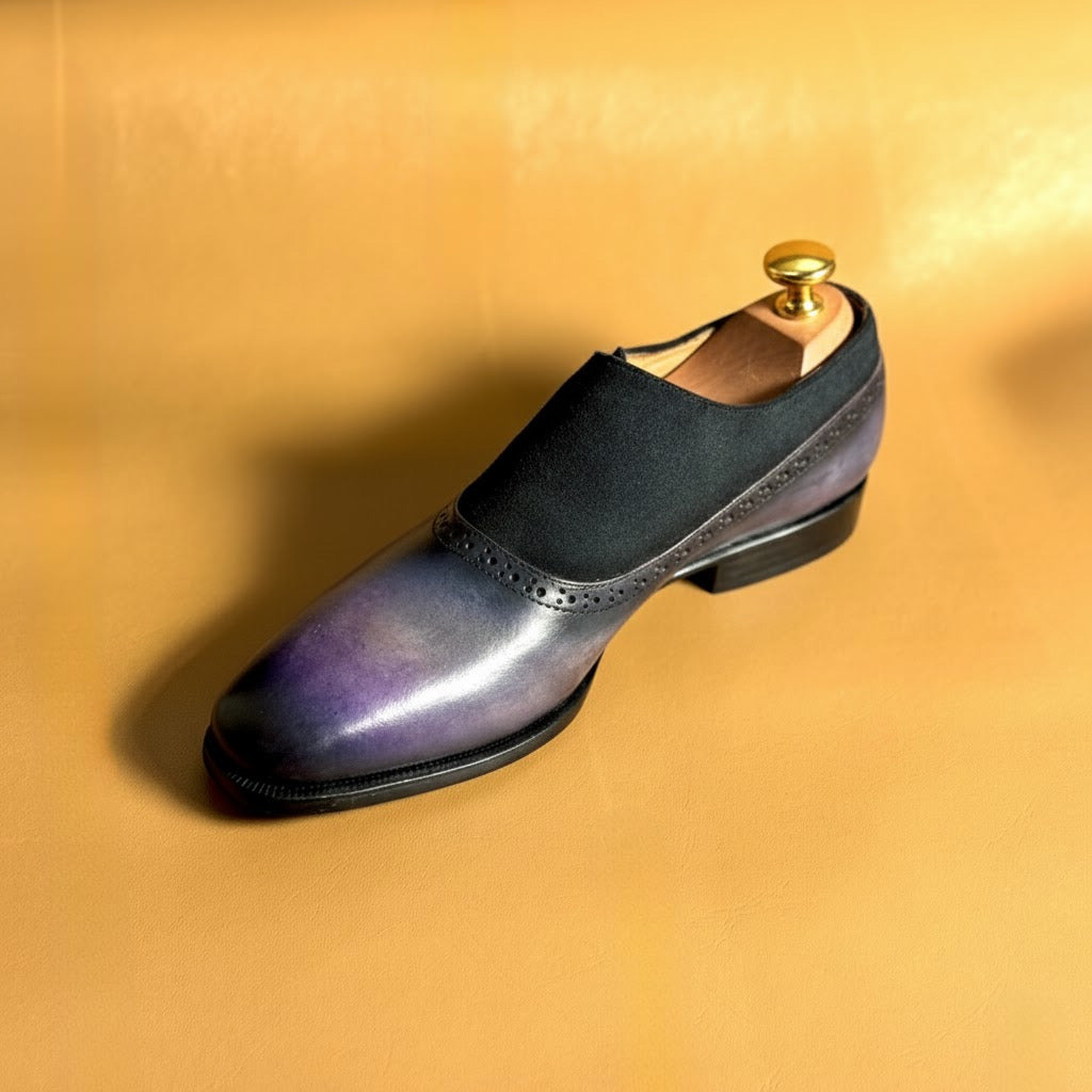 Blue & purple patina monkstrap