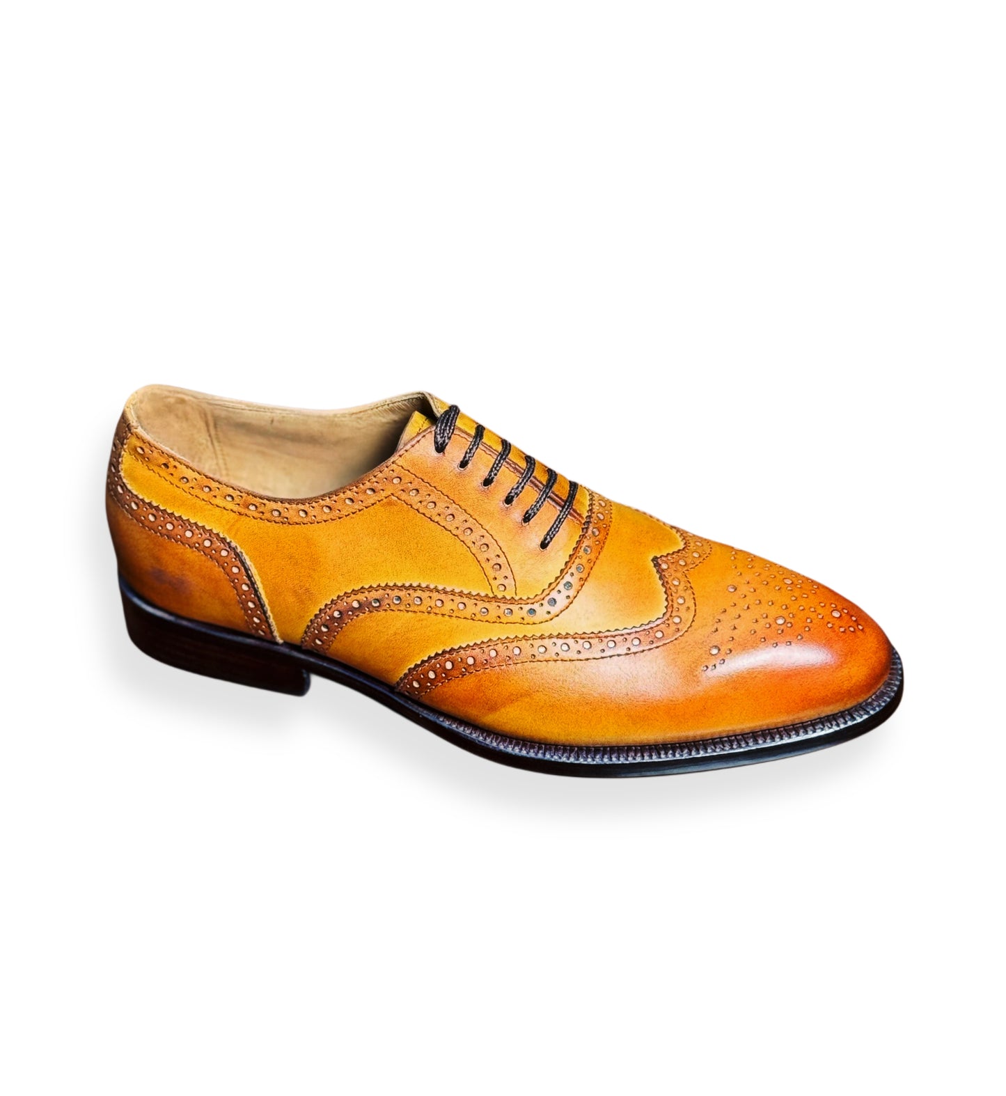 Gold semi brogue oxford