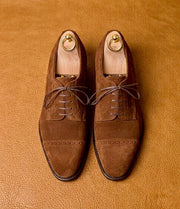 Brown suede leather derby