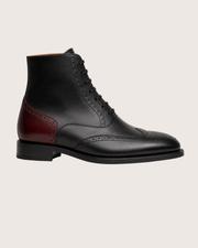 Black&red wingtip boots