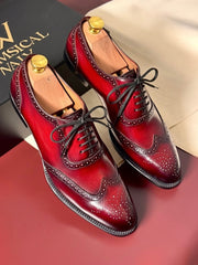 Red wingtip oxfords