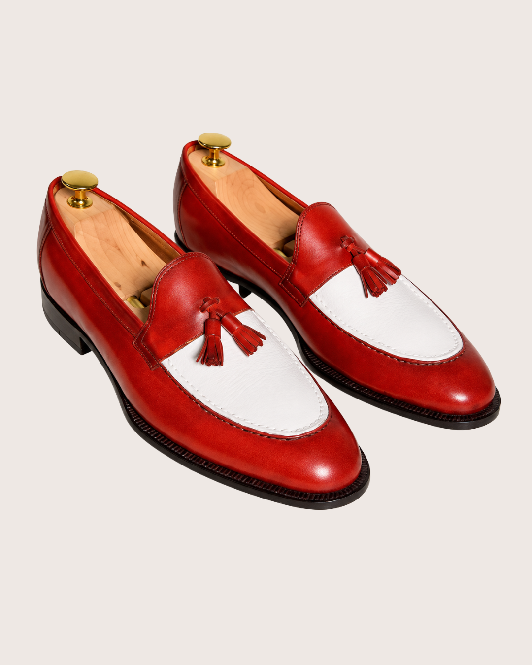 Two tone tassels loafers