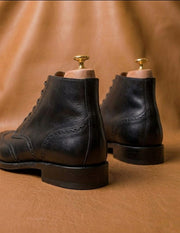 Black Derby Boots for Men, Handmade & Welted