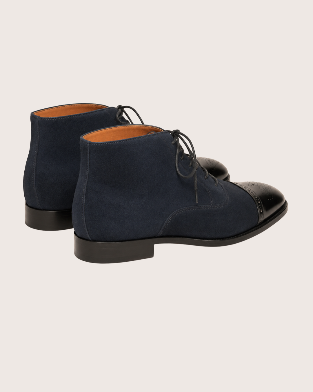 Navy blue suede chukka  boots