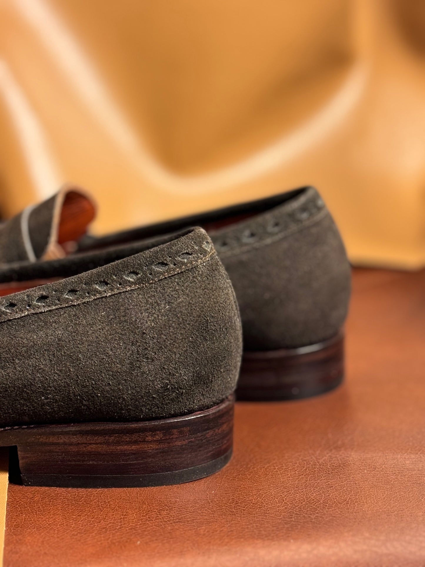 Brown suede loafers