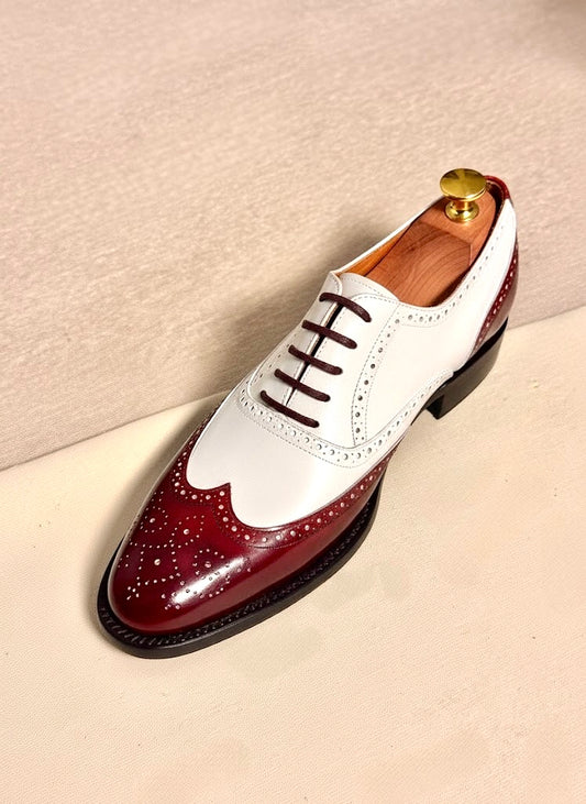 Two tone wingtip oxford