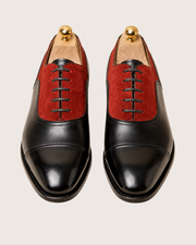 Red suede balmoral oxford