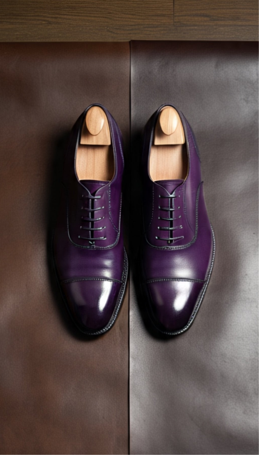 Purple captoe oxford