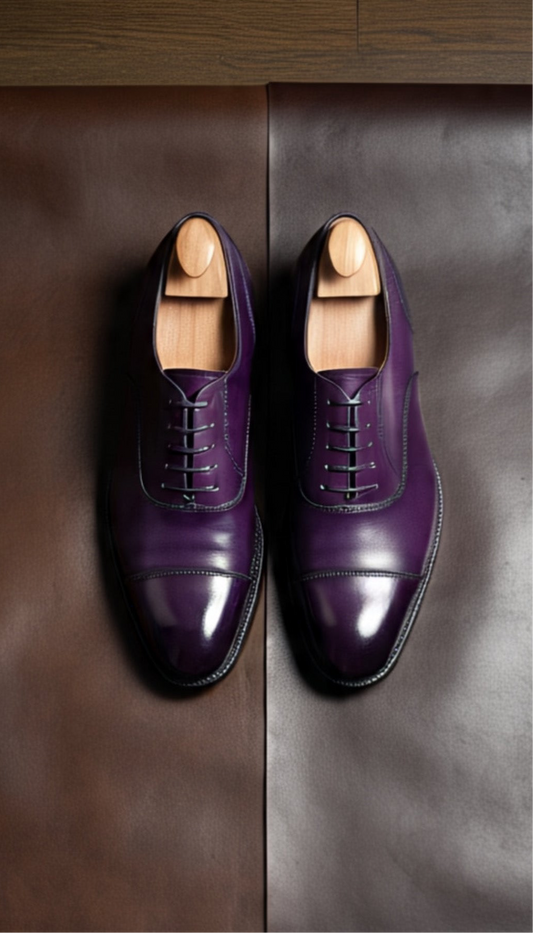Purple captoe oxford