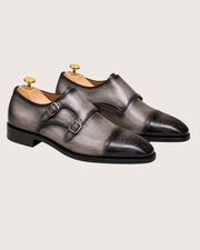 Gray patine monkstrap