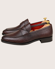 Brown twist strap loafers