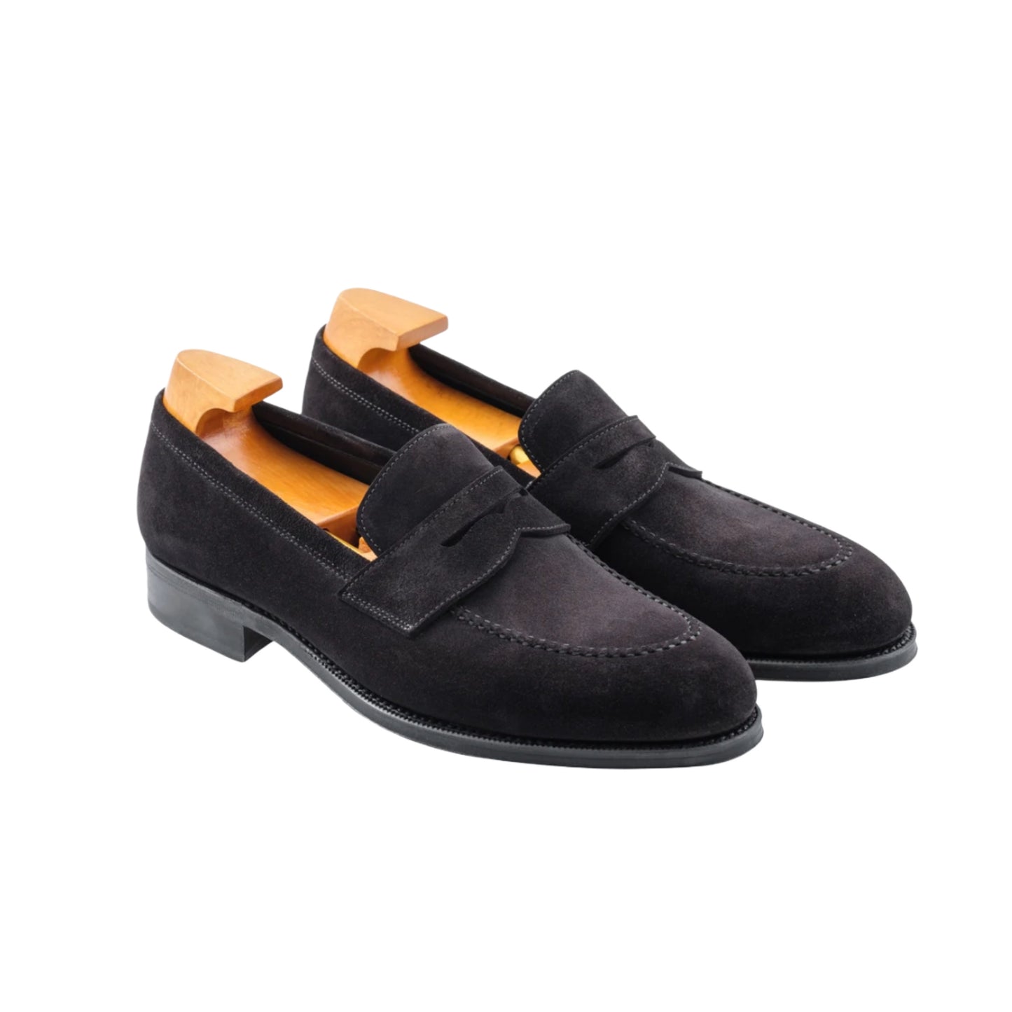 Suede penny loafers