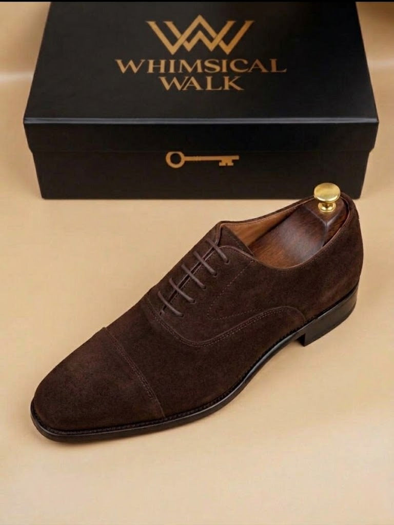 Dark brown suede oxford