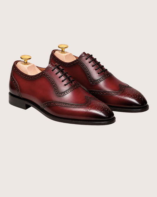 Red wingtip oxfords