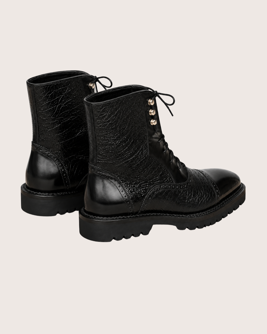 Black Norwegian Stitch Boots