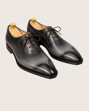 Smoked gray sculpted toe oxford