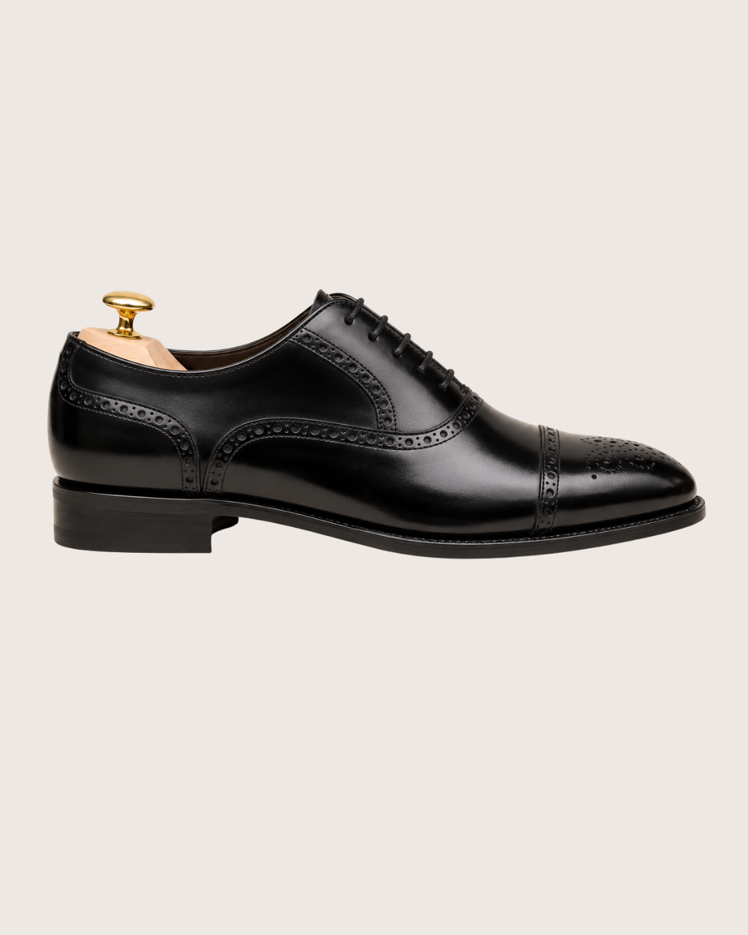 Black semi brogue oxford