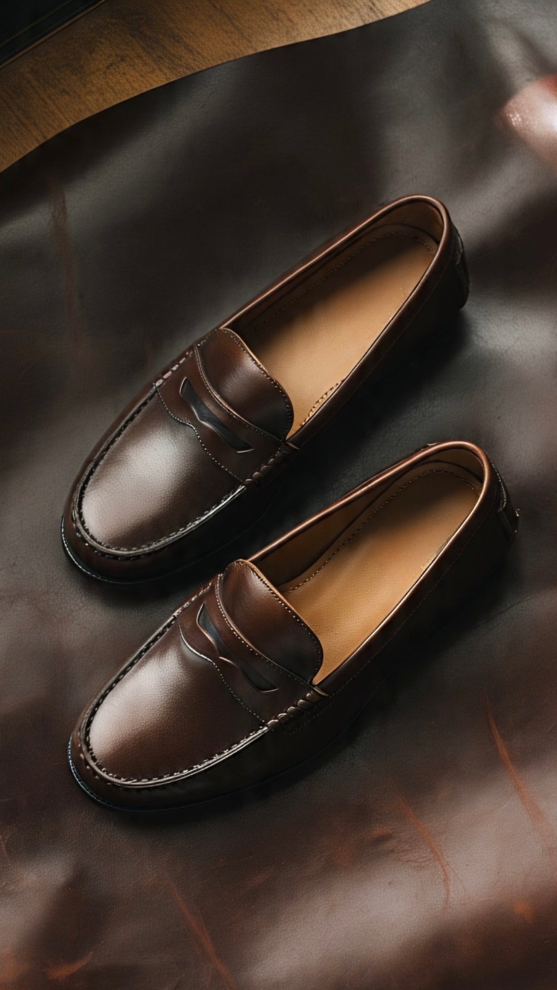 Dark brown penny loafers