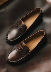 Dark brown penny loafers