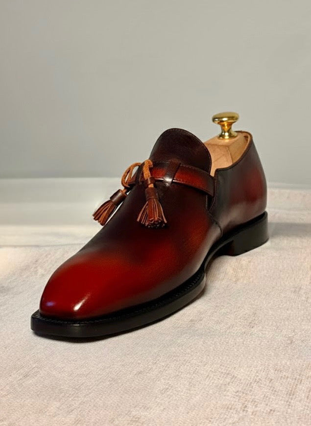 Red & black tassels monkstrap