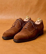 Brown suede leather derby