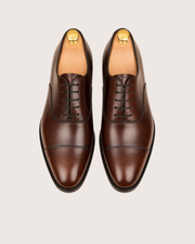Brown cap-toe oxford