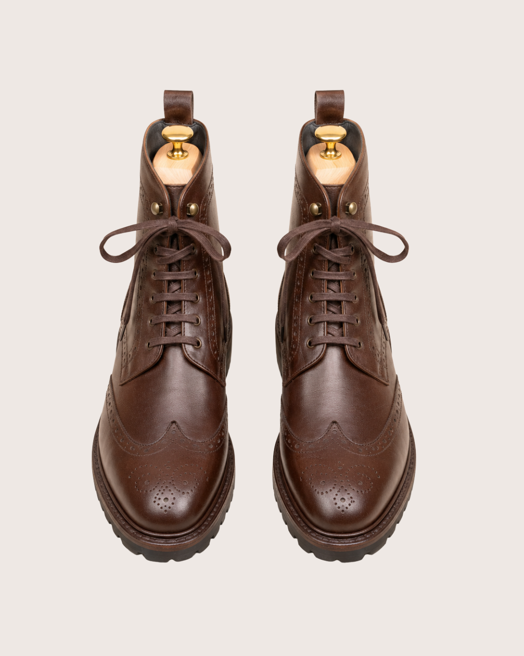Brown wingtip boots