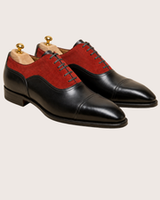 Red suede balmoral oxford
