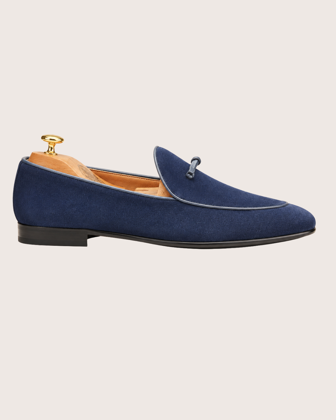 Blue bow loafers