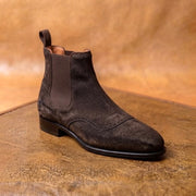 Dark brown wingtip chelsea