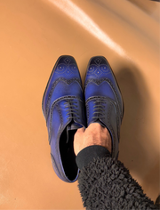 Blue wingtip oxford