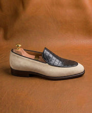 Suede & Crocodile Belgian Loafer