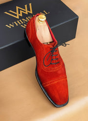 Orange suede oxford