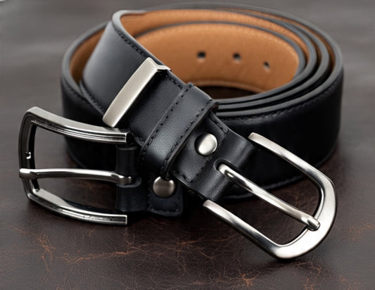 Black leather belt