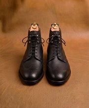 Black Hatch Grain Derby Boots