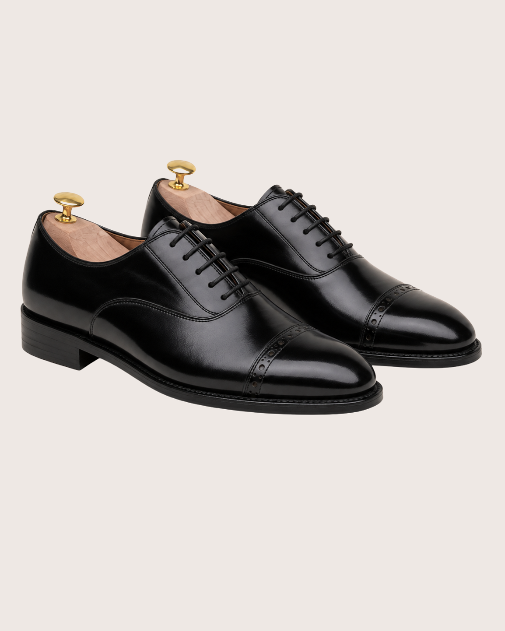 Black captoe oxford A-21