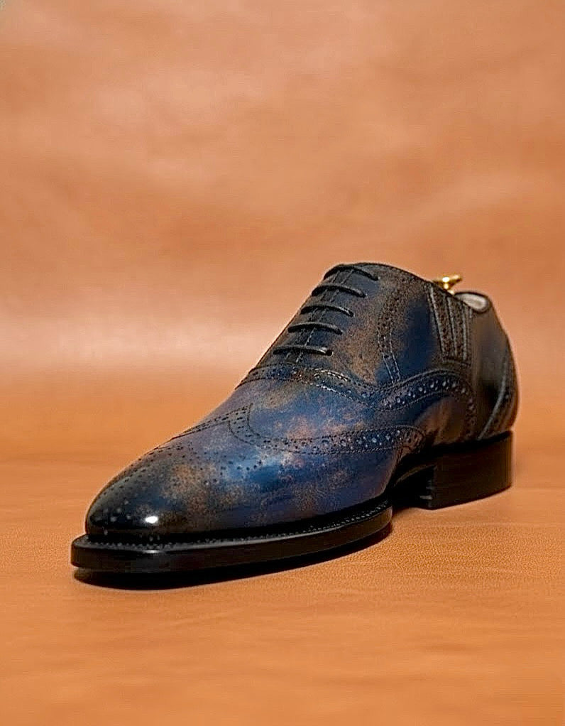 Blue & brown patina lazyman oxford