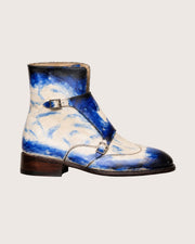 Blue Patina Monk Strap Boots for Men | Hand Welted