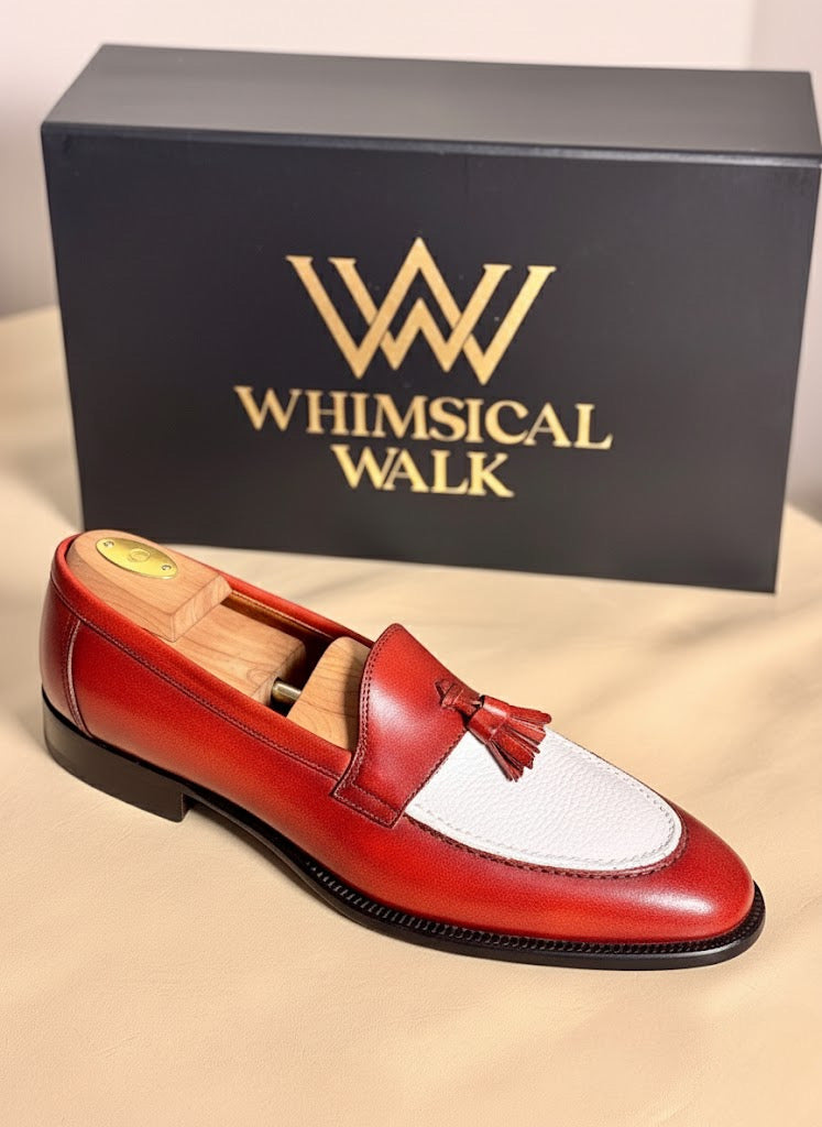 Two tone tassels loafers