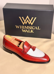 Two tone tassels loafers
