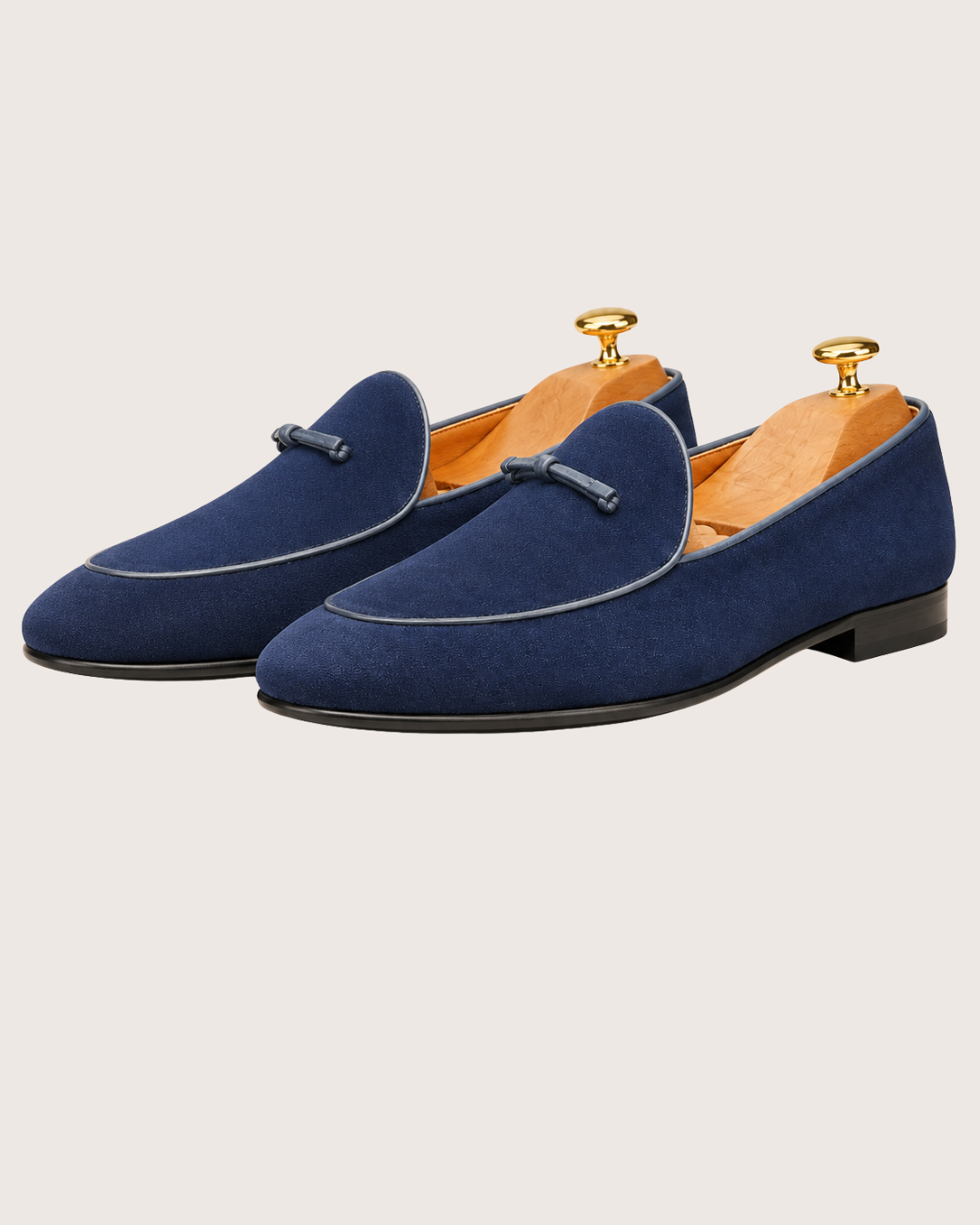 Blue bow loafers