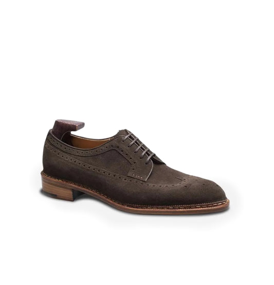 Brown suede leather derby