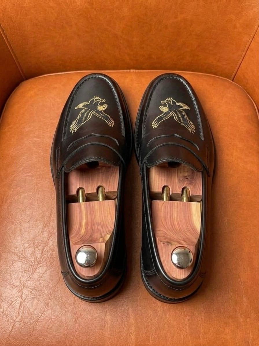 Black Gold Wing Loafer
