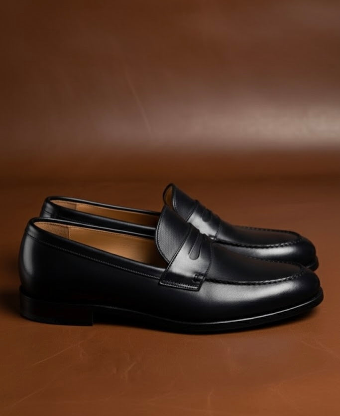 Black penny loafers