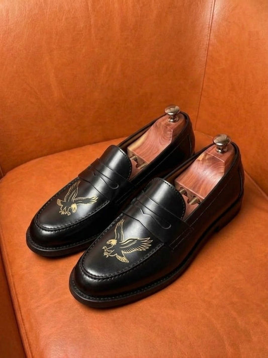Black Gold Wing Loafer