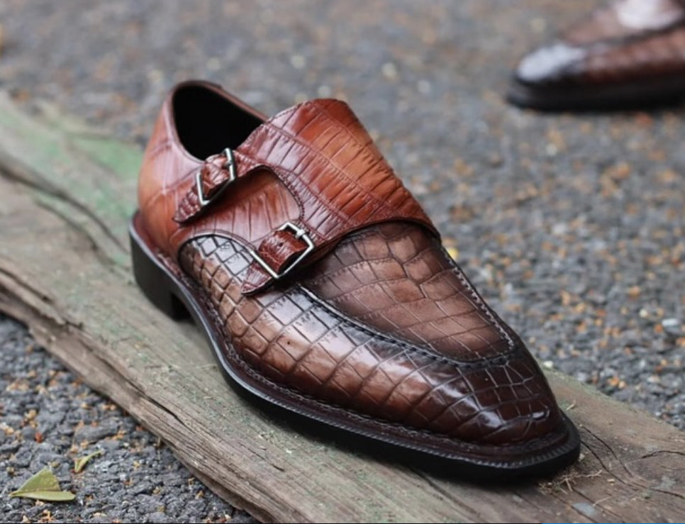 Croc double monkstrap